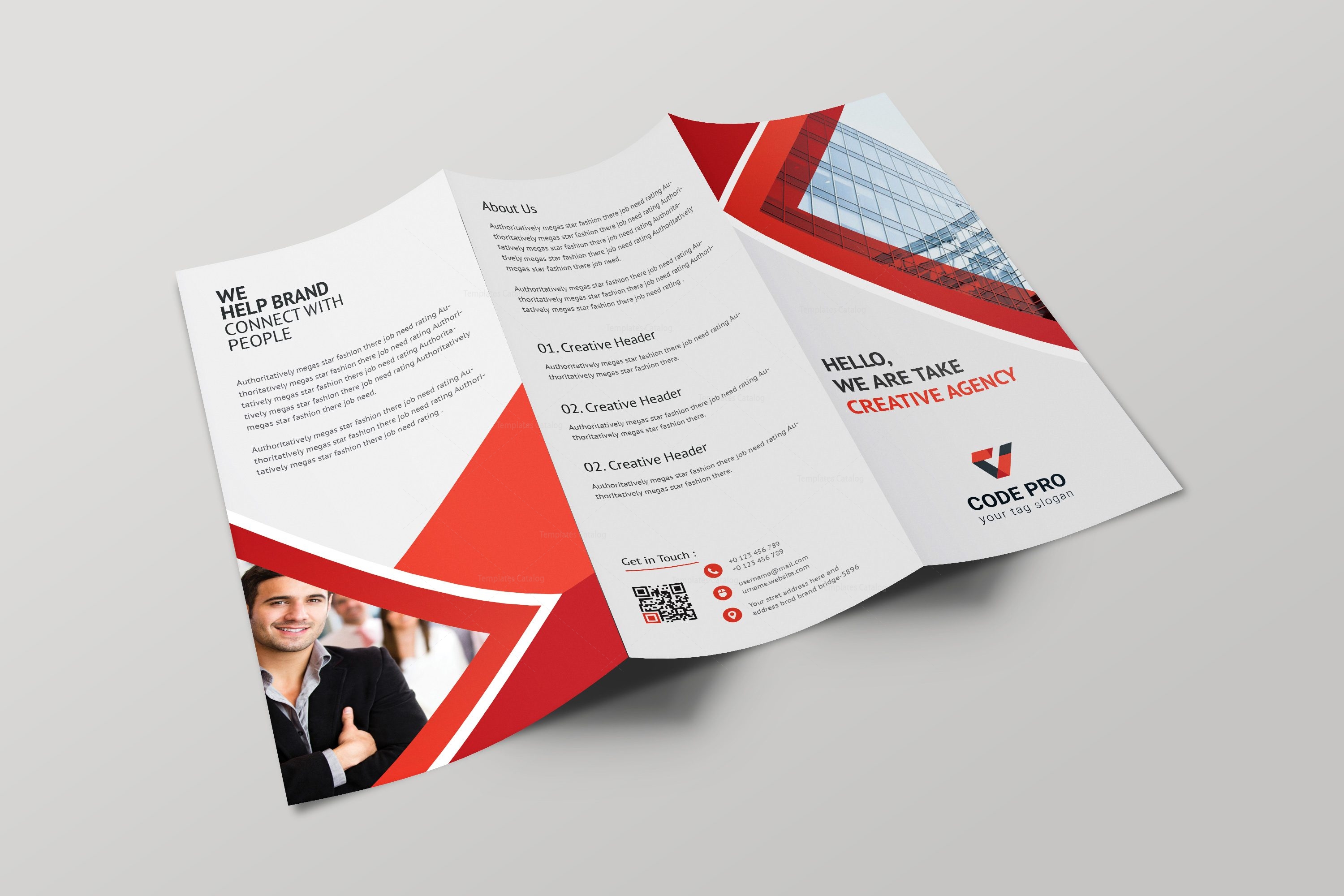Athena professional tri fold brochure design template 001698 template 