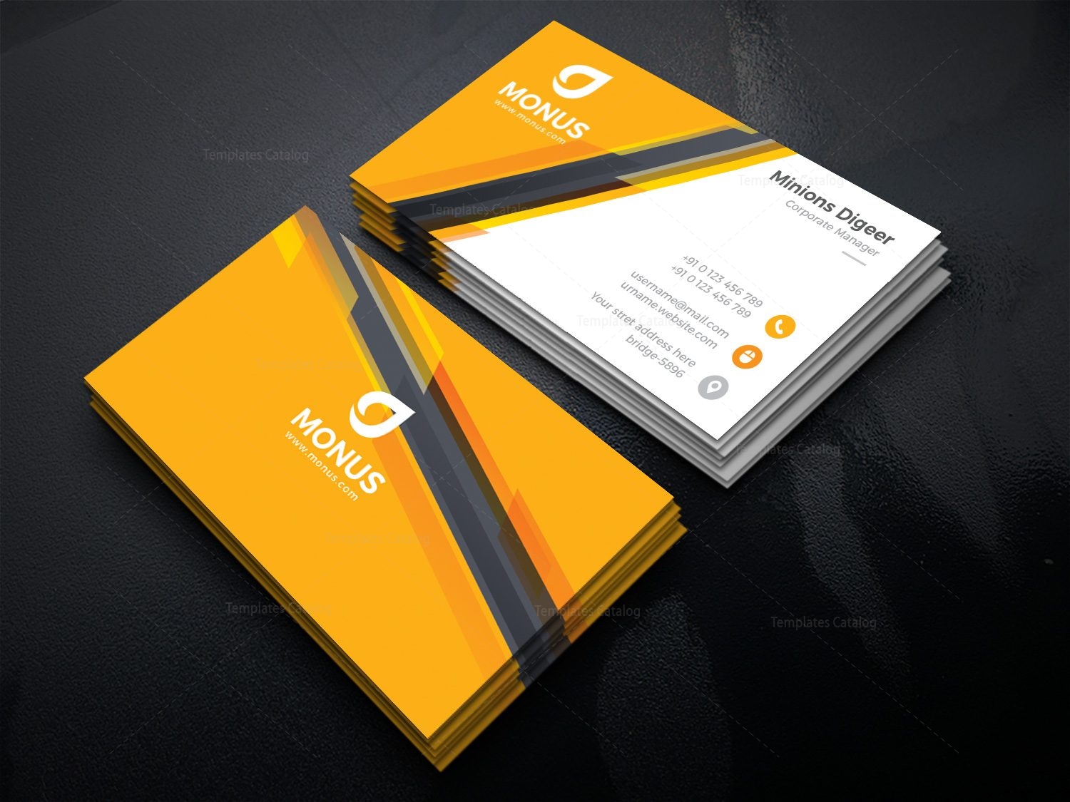 Awesome Corporate Business Card Design Template 001585 - Template Catalog