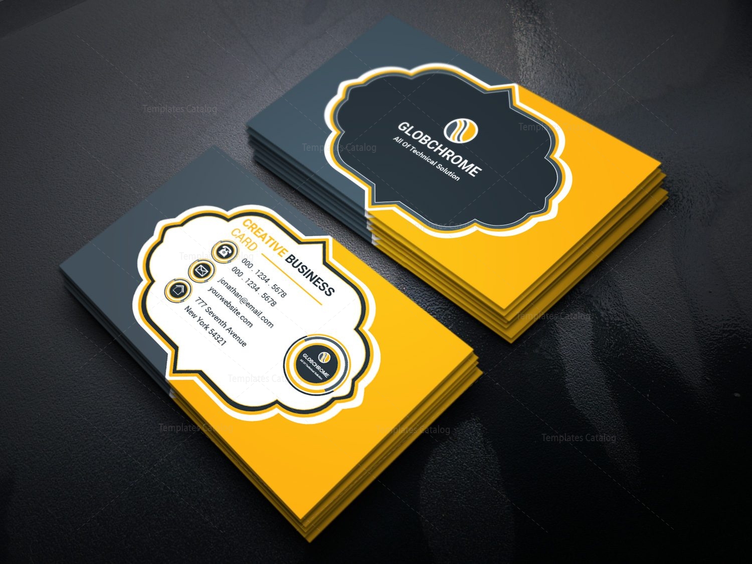 badge modern business card design template 001621 template catalog