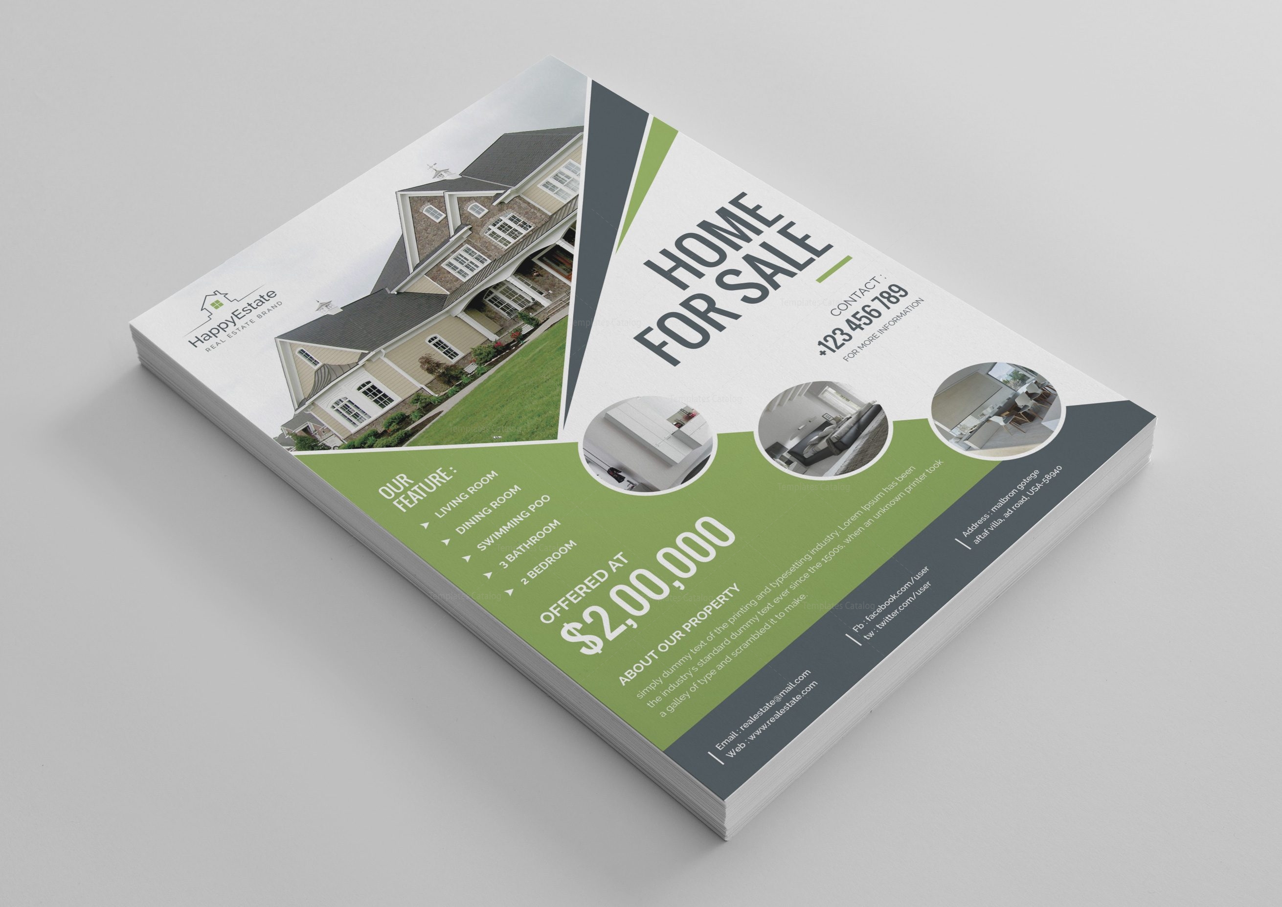 excellent real estate flyer design template 001521 template catalog