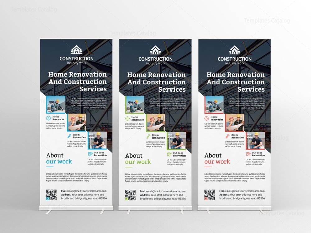 Modern Construction Roll Up Banner Template 1 Template Catalog