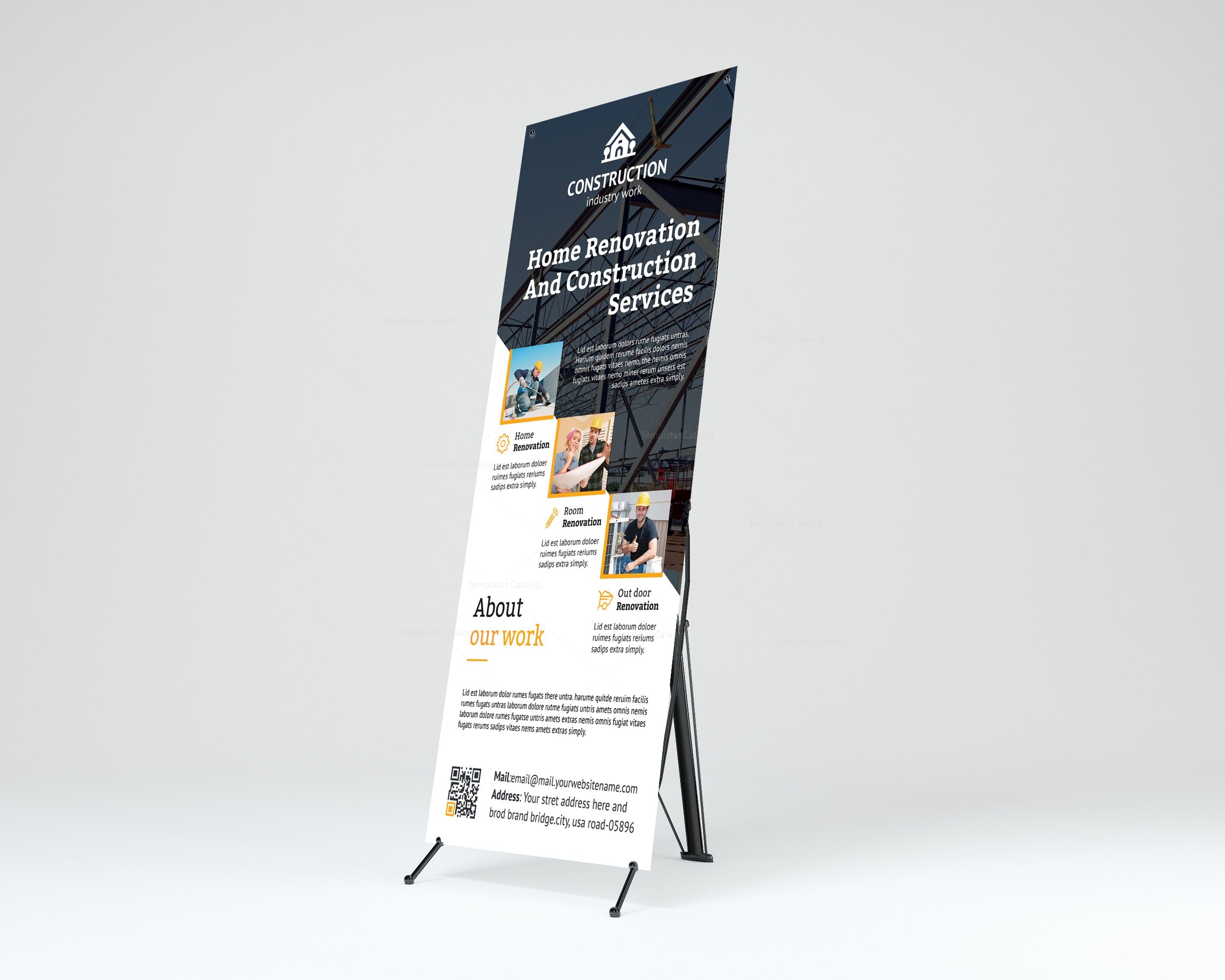modern construction roll up banner template 2