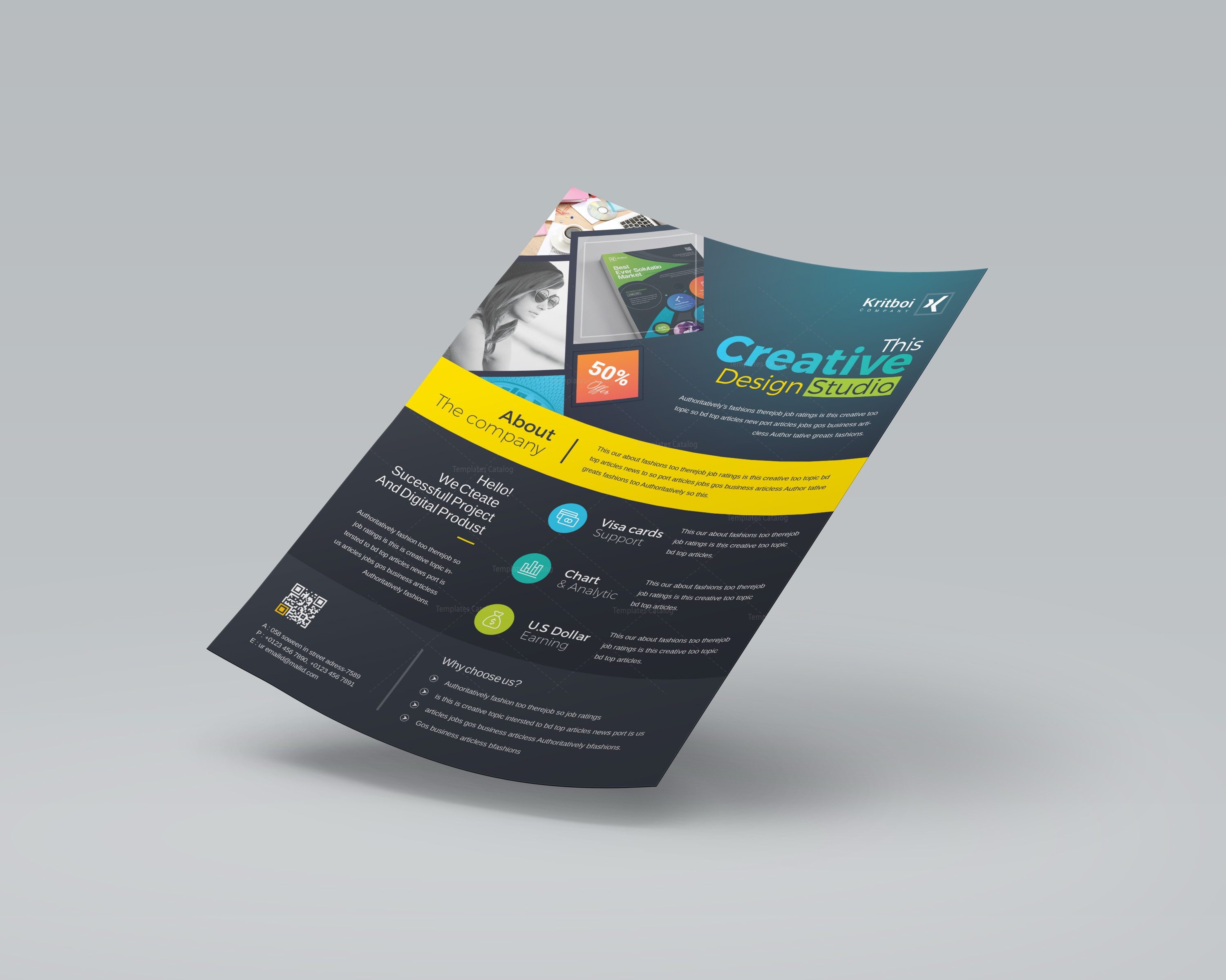 sleek creative business flyer design template 001526 template catalog sleek flyers