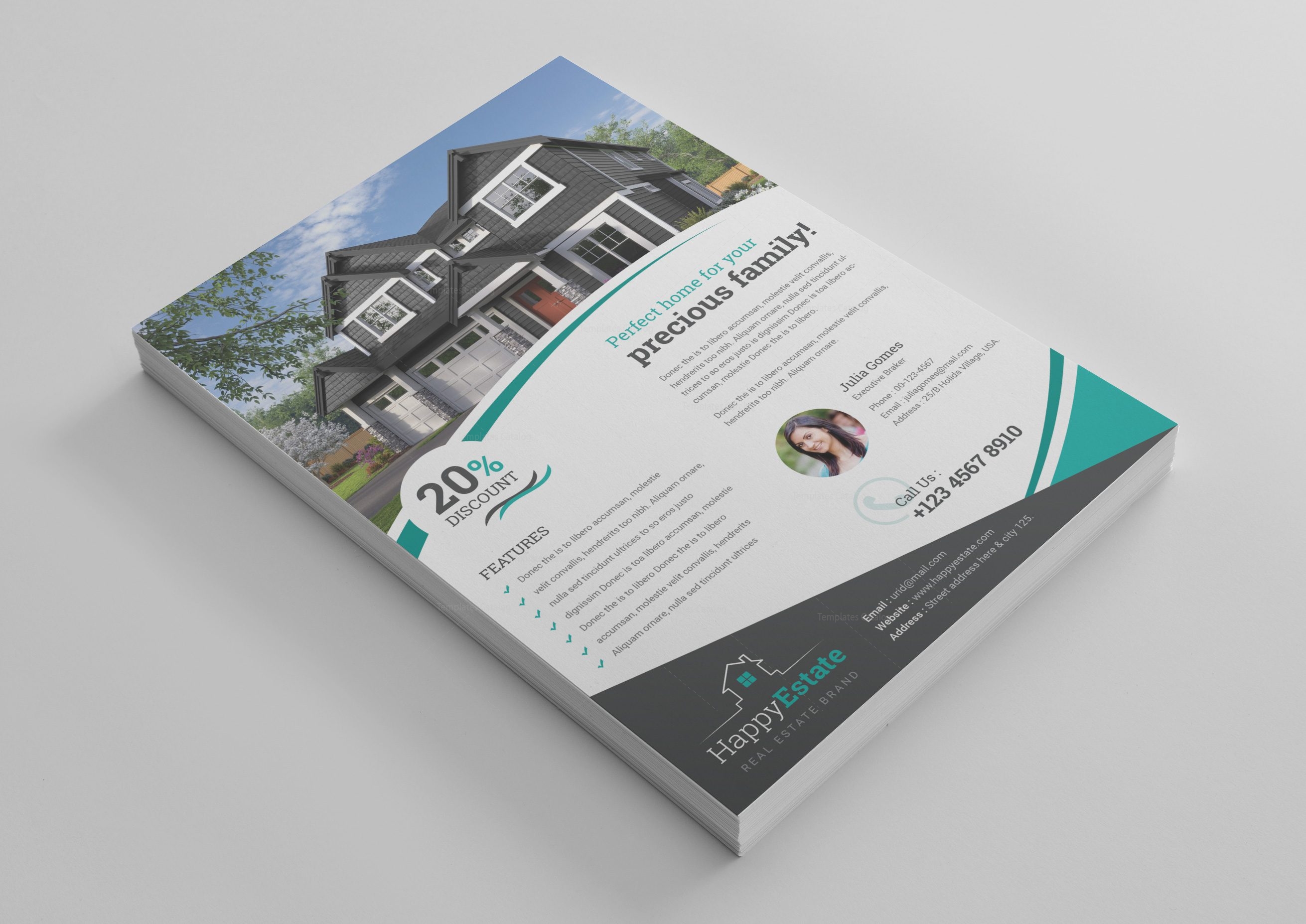 stunning real estate flyer design template 001518 template catalog