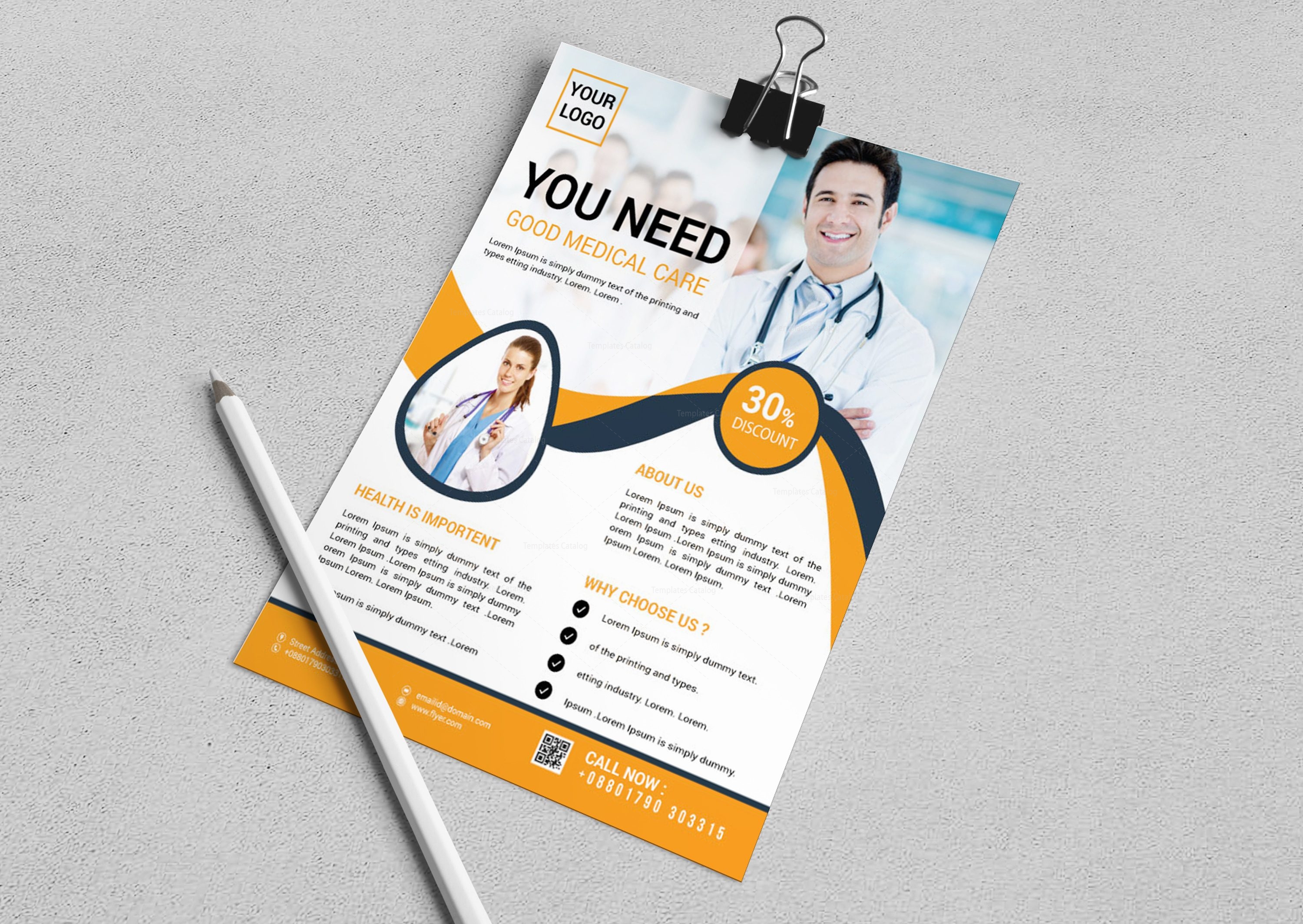 stylish medical flyer design template 001653 template catalog