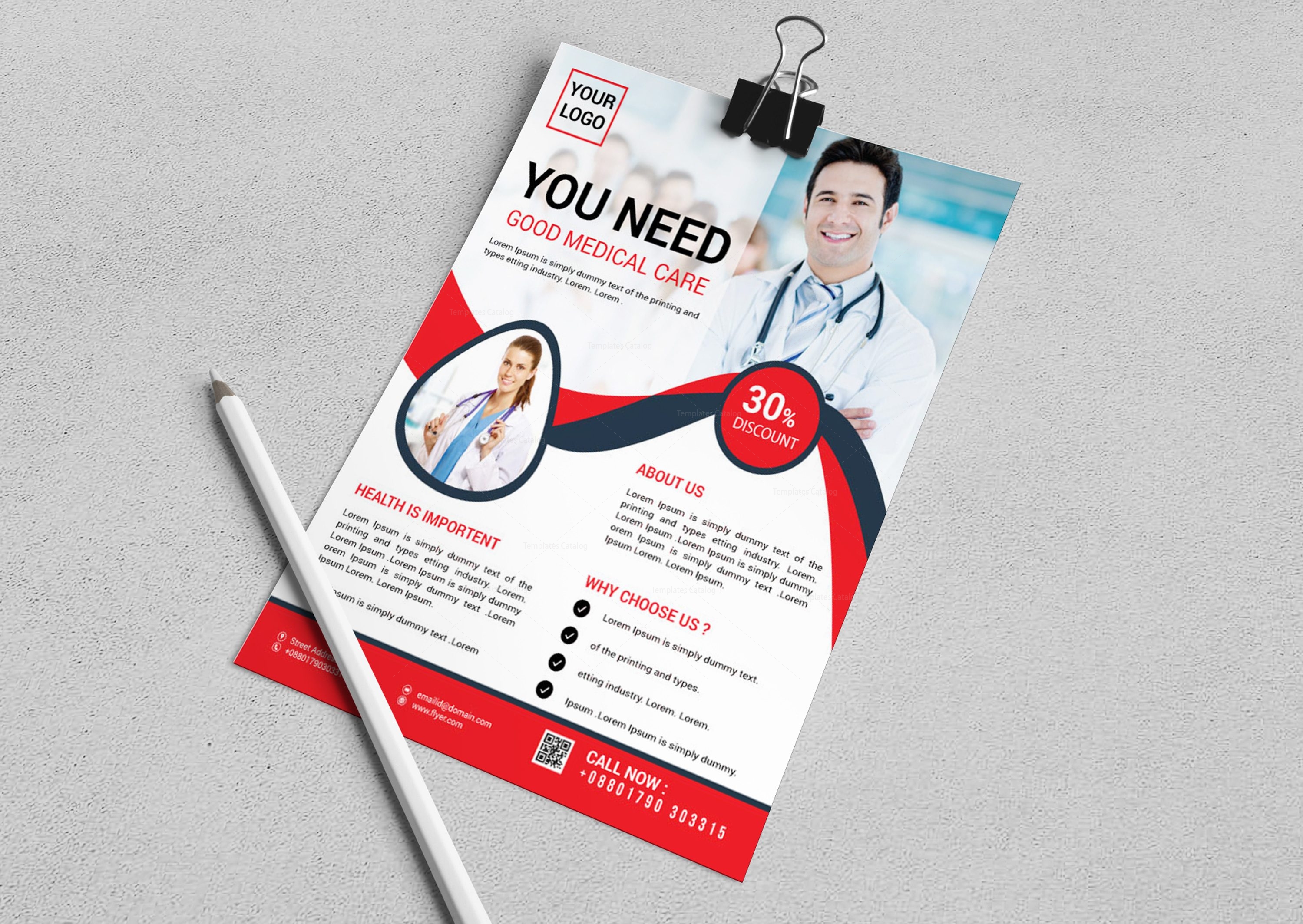 stylish medical flyer design template 3
