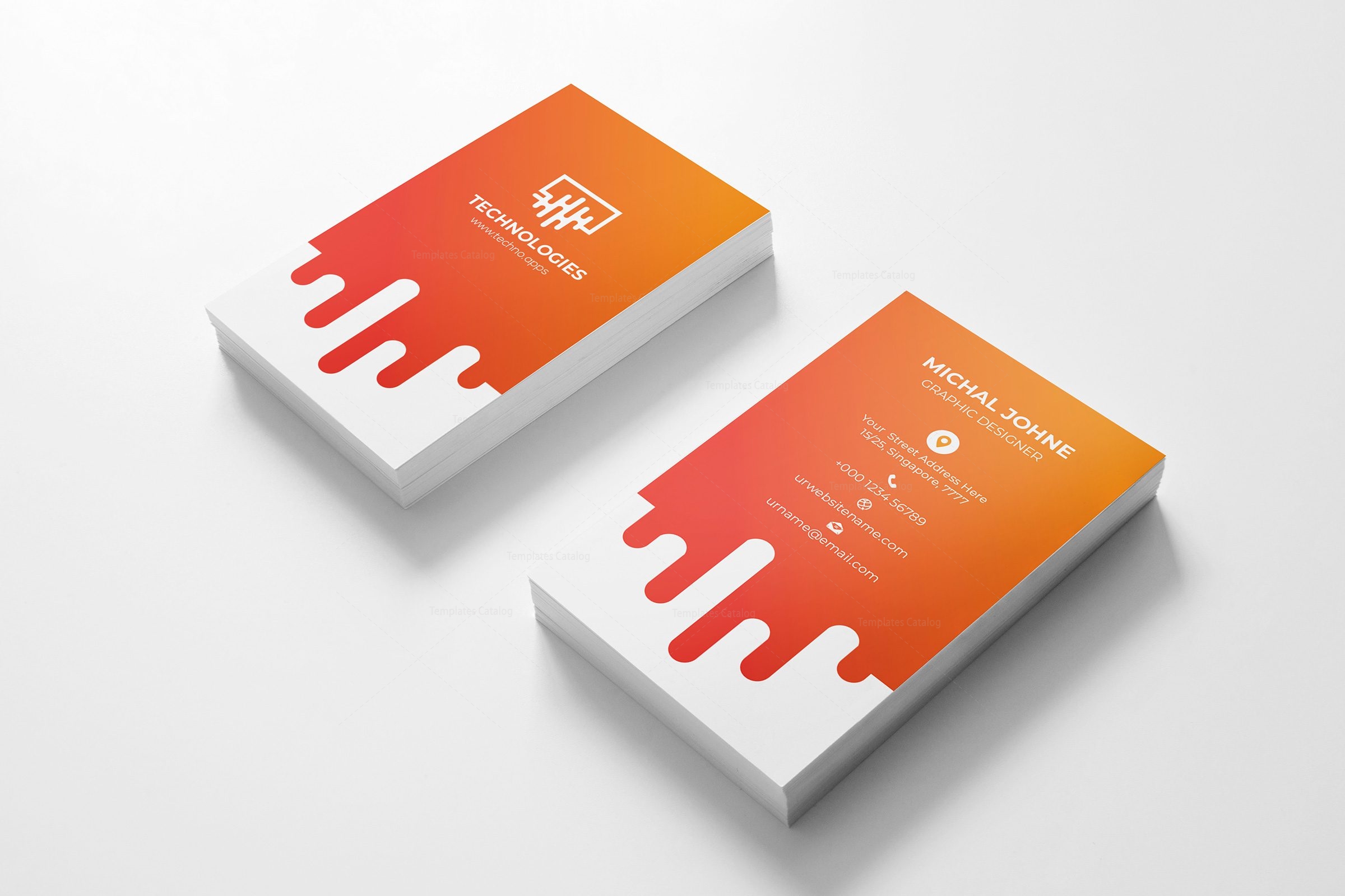 Electronic Vertical Business Card Design Template Electronic Vertical Business Card Design Template
