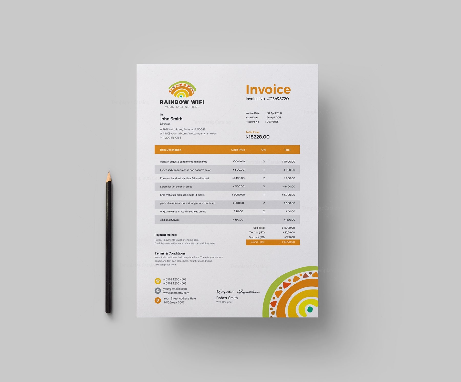 wifi corporate invoice design template 002155 template catalog
