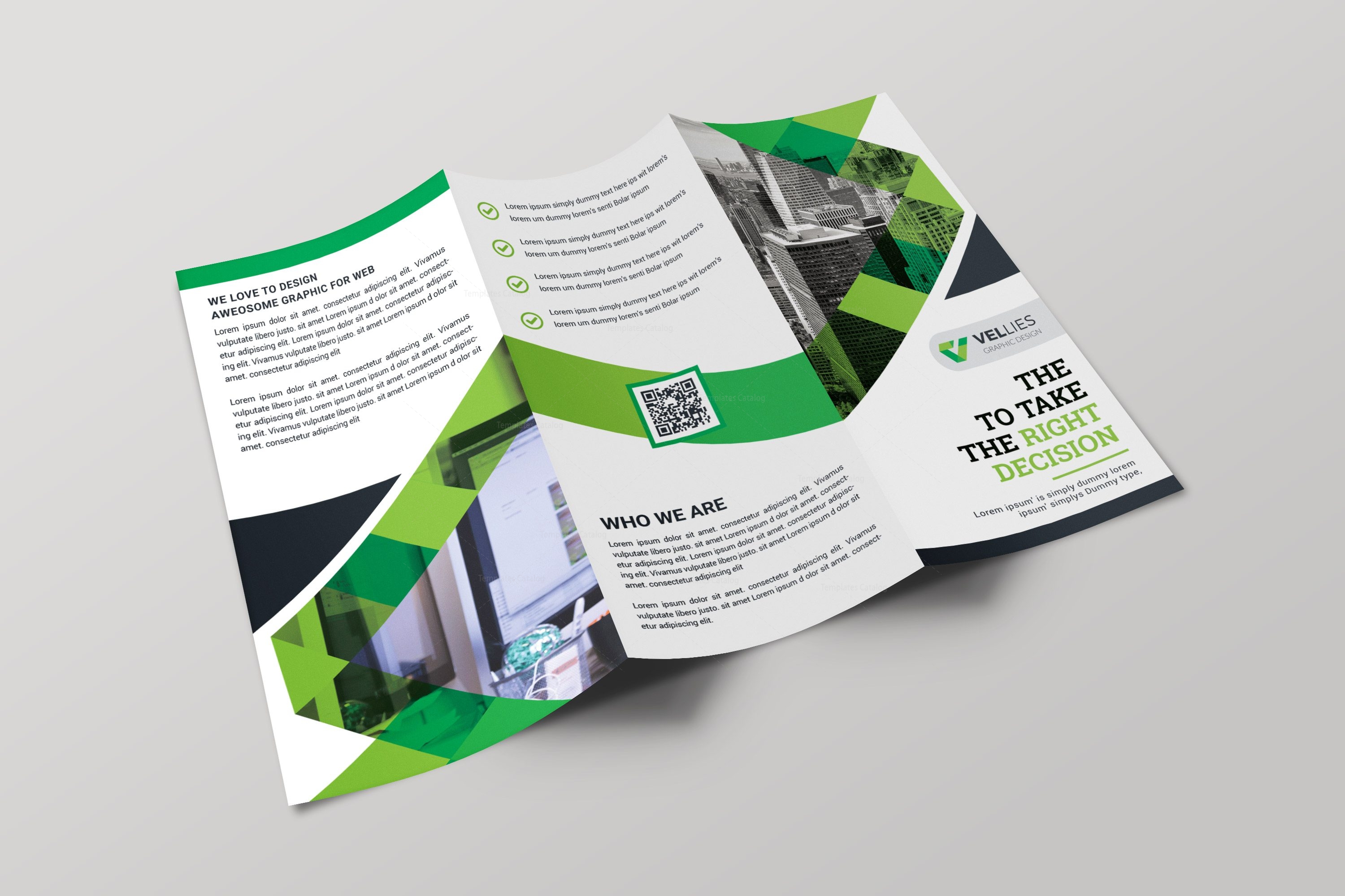 Eps professional tri fold brochure design template 002261 template 