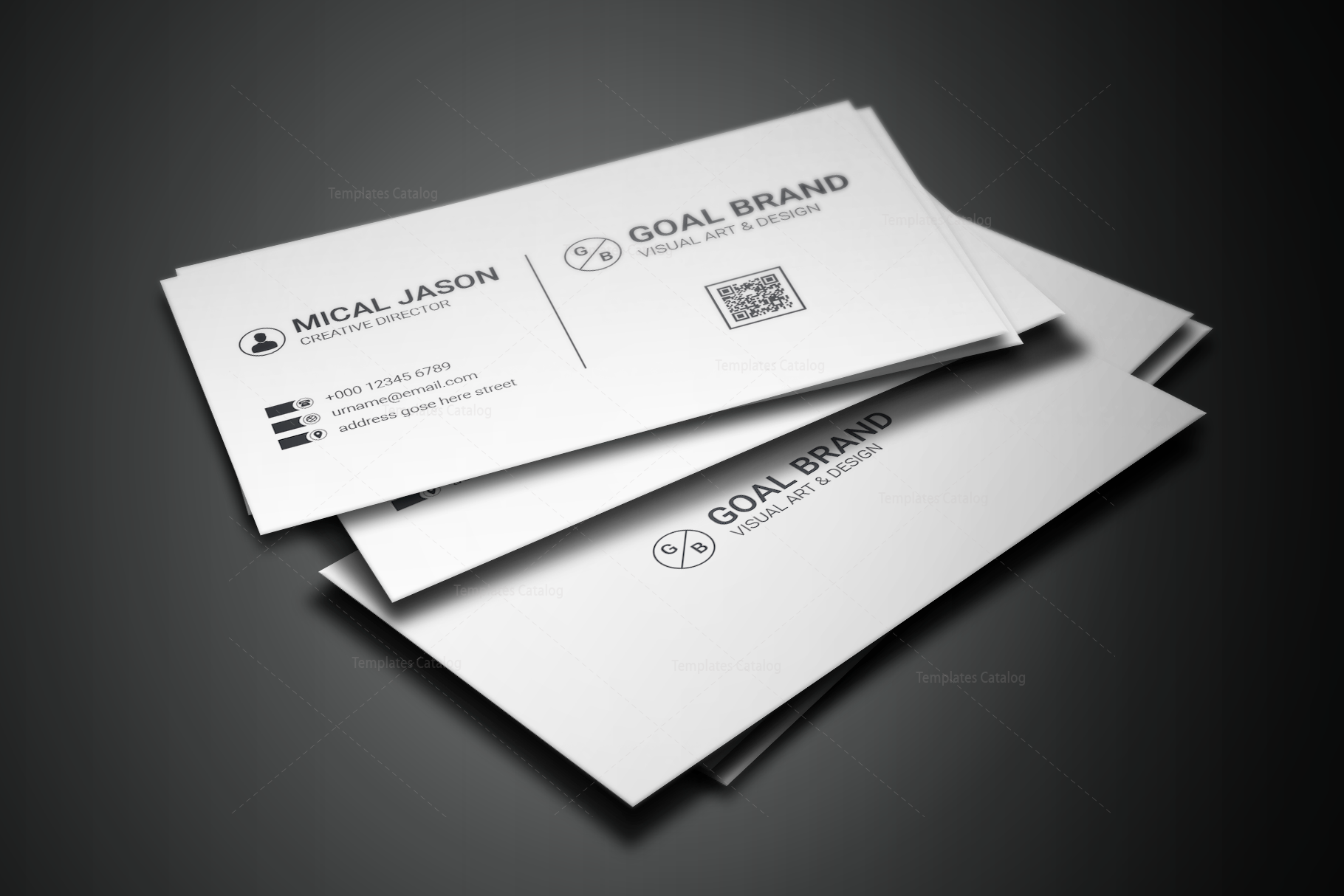Simple Creative Business Card Design 001664 - Template Catalog