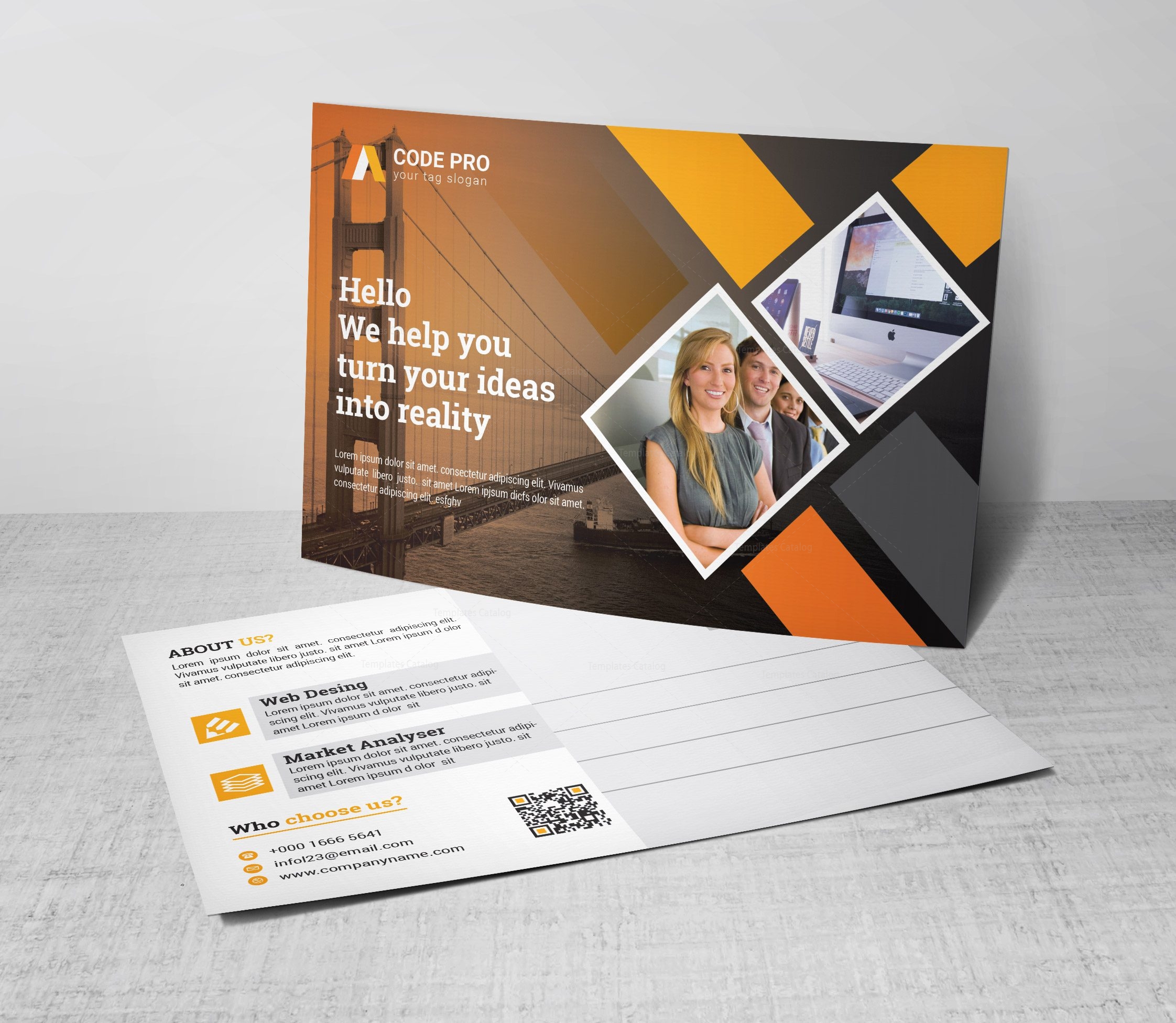 advertising corporate postcard template 002365 template catalog
