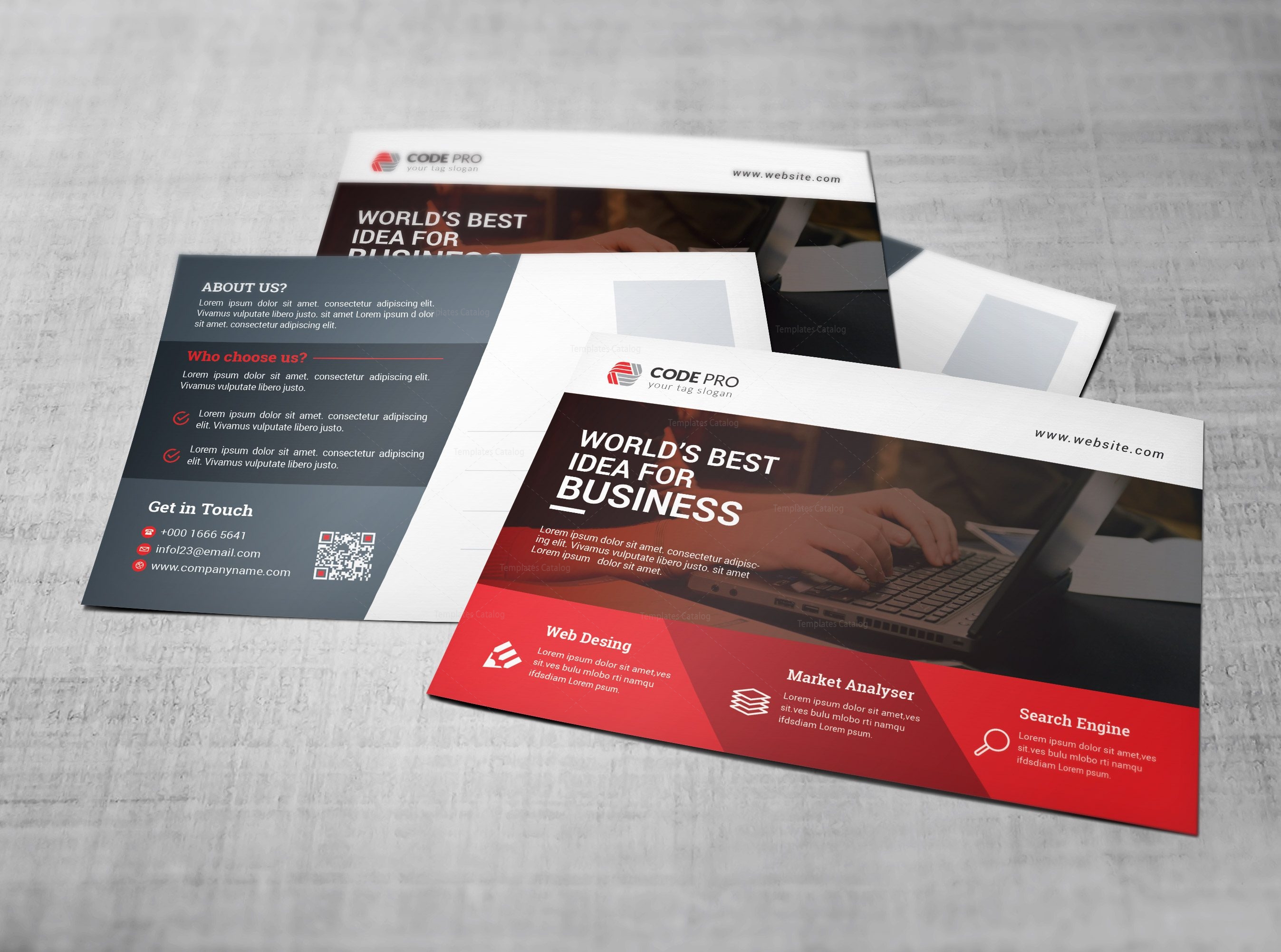 Computer Postcard Design Template 002375 Template Catalog