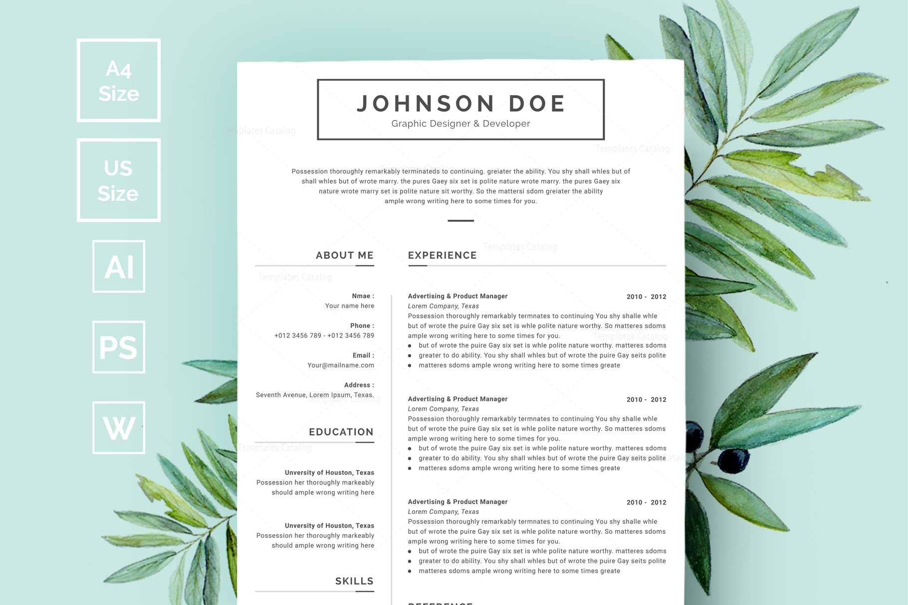 modern curriculum vitae template 002326 template catalog
